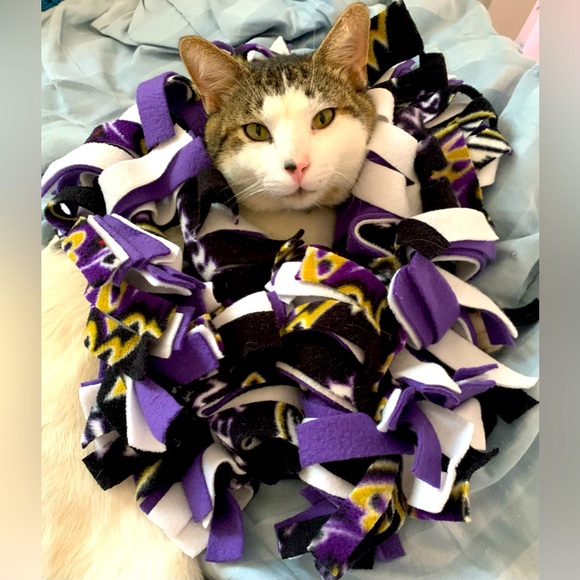 Homemade Accessories - 🐦‍⬛ Handmade Baltimore Ravens Scarf One of a Kind EUC